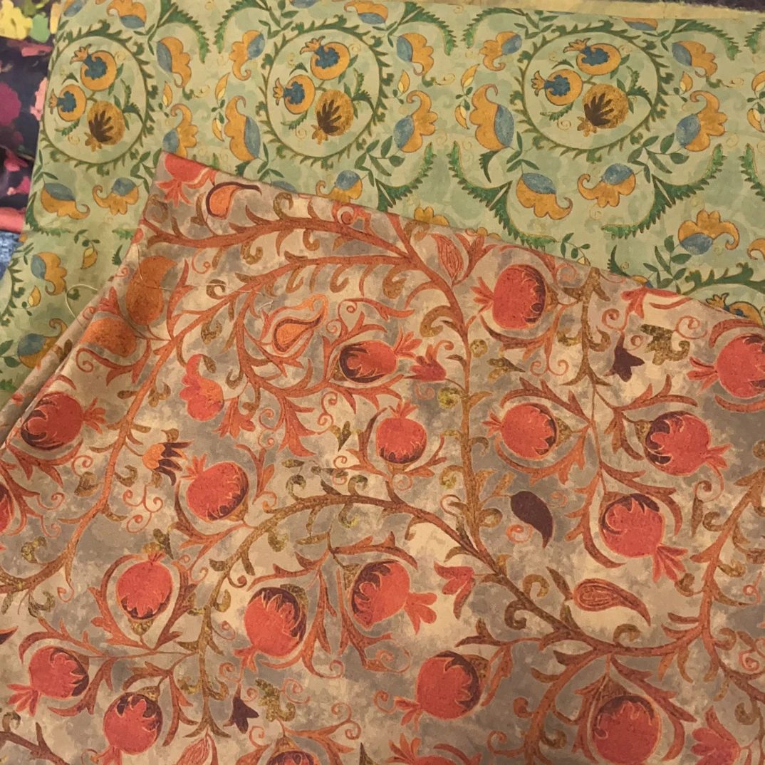 2025服装面料，染底雕印棉绸，一经裁剪不支持七天无理由