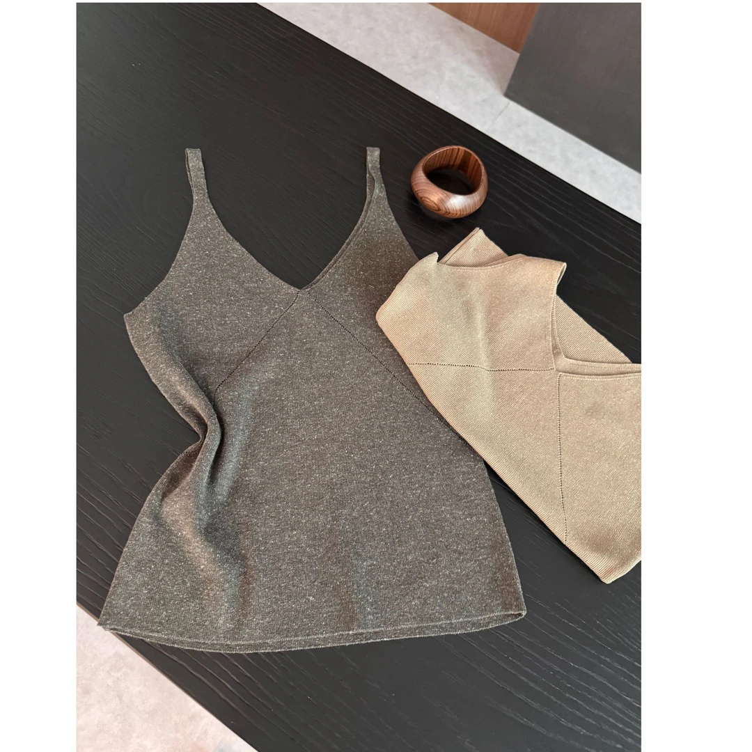 GUIMIN 天丝亚麻 V领吊带背心 2512