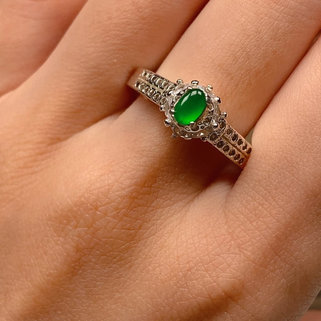 翡翠戒指未镶嵌✨*7冰绿