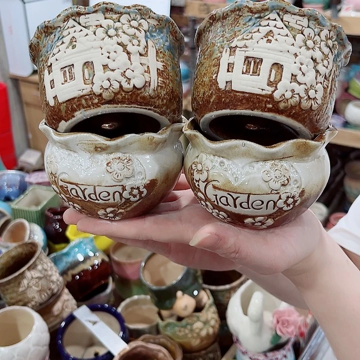 有孔.凑单10元陶瓷花盆发货！