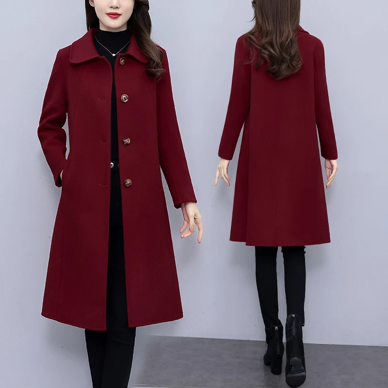 毛呢秋冬外套女2025新款宽松显瘦洋气减龄时尚加厚长款呢子