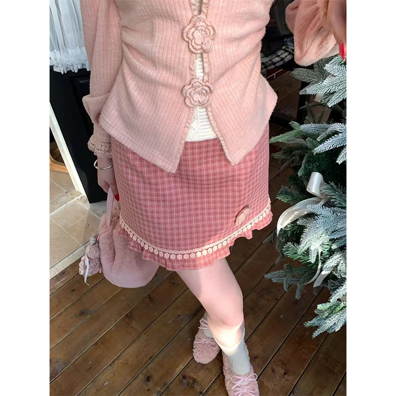 现货【一生罗曼】冬季新款女法式时尚休闲气质显瘦半身裙B1375