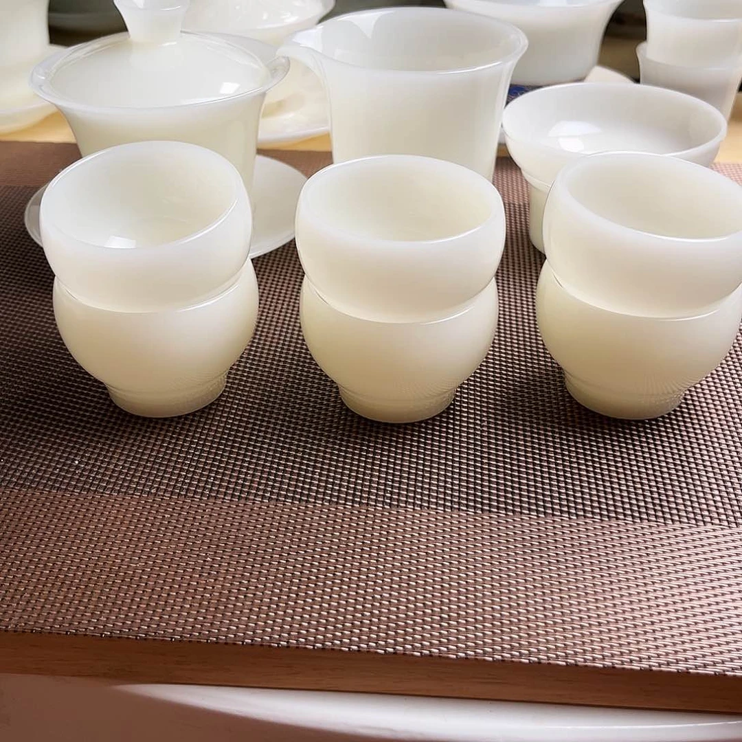 瓷片高档精品皙白玉瓷功夫茶具套装10件套