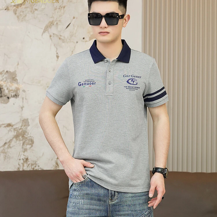 戈诺尔夏天短袖T恤POLO衫男装绅士休闲撞色翻领保罗上衣半袖