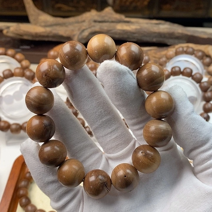 檀香木其他大瑕16圆珠黑肉横纹福利款