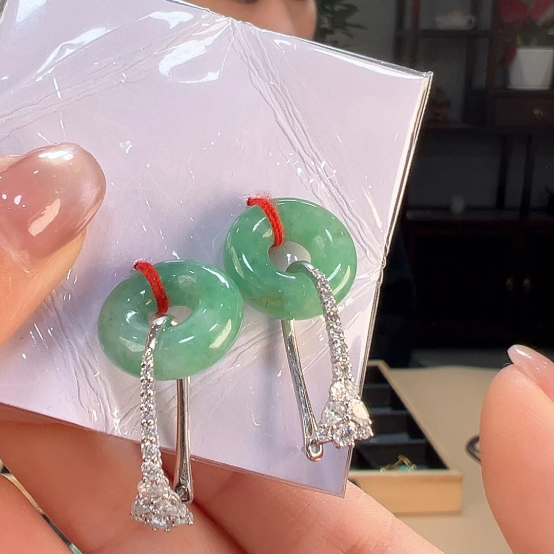 翡翠耳饰18K金镶嵌耳环41