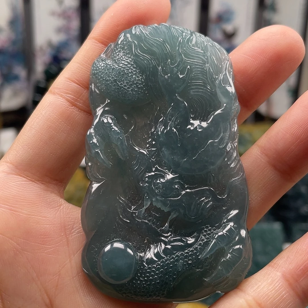 翡翠未镶嵌颈饰天然翡翠a货龙