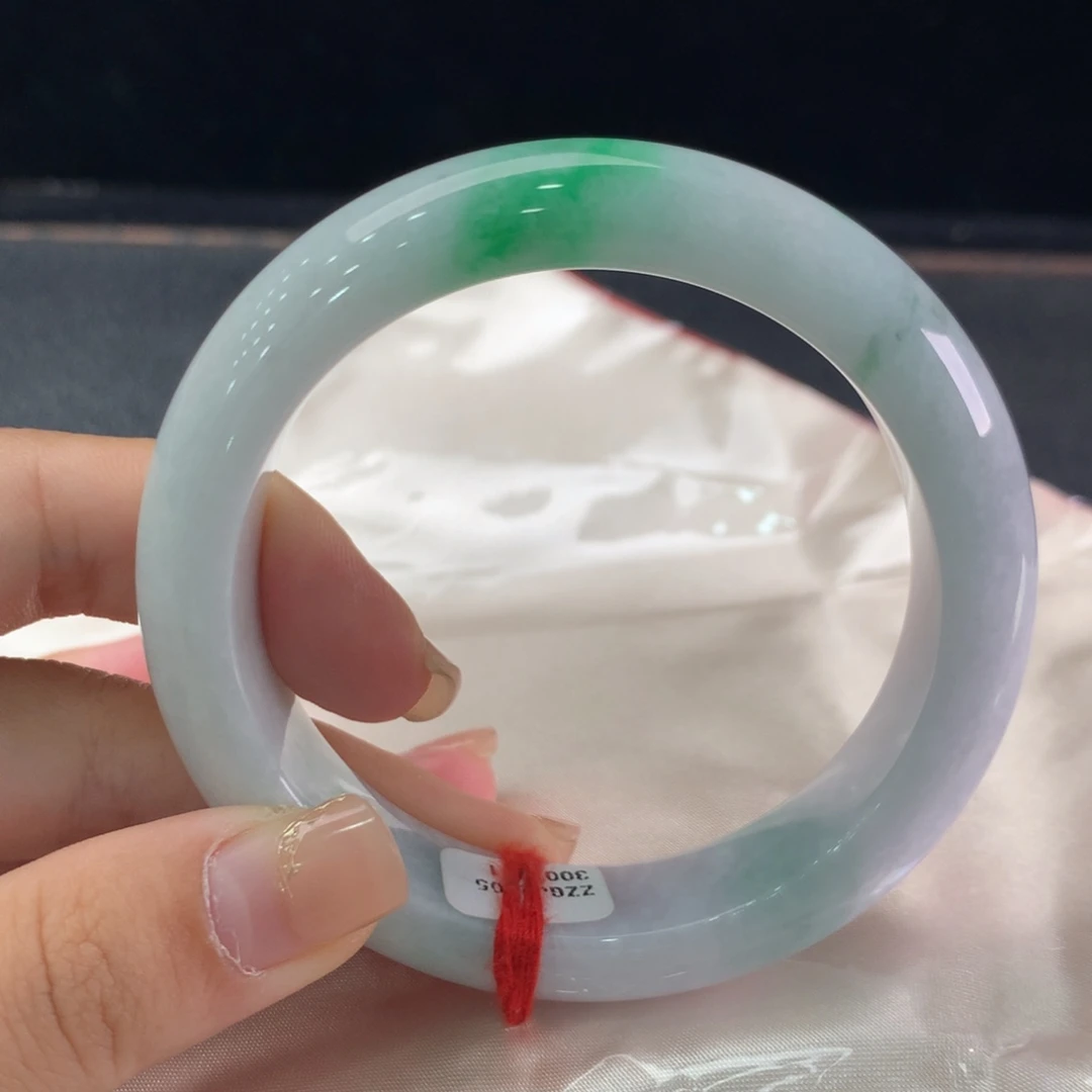 翡翠未镶嵌手镯缅甸A货翡翠 糯化阳绿56 55
