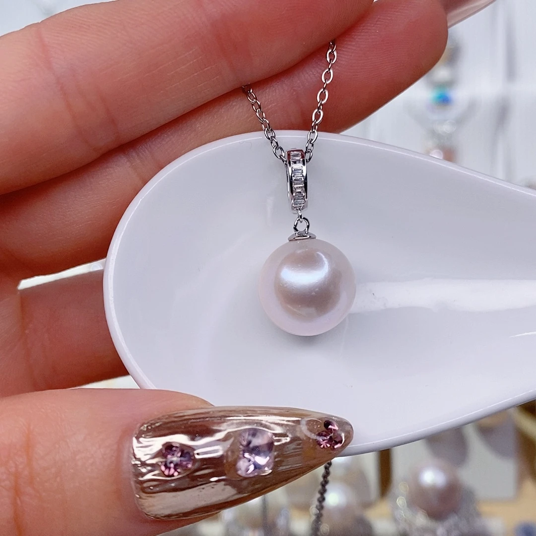 银S925镶嵌淡水珍珠吊坠(赠链)13➕