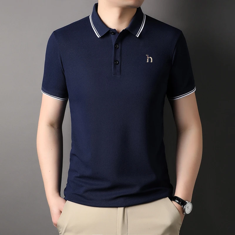 奥特莱斯撤柜哈吉牌正品男士polo短袖T恤夏季薄款POLO衫纯色T恤男