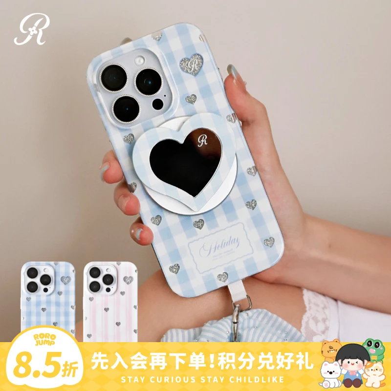 肉肉酱柔软假日系列爱心亮面磁吸手机壳适用iPhone16/15/14ProMax