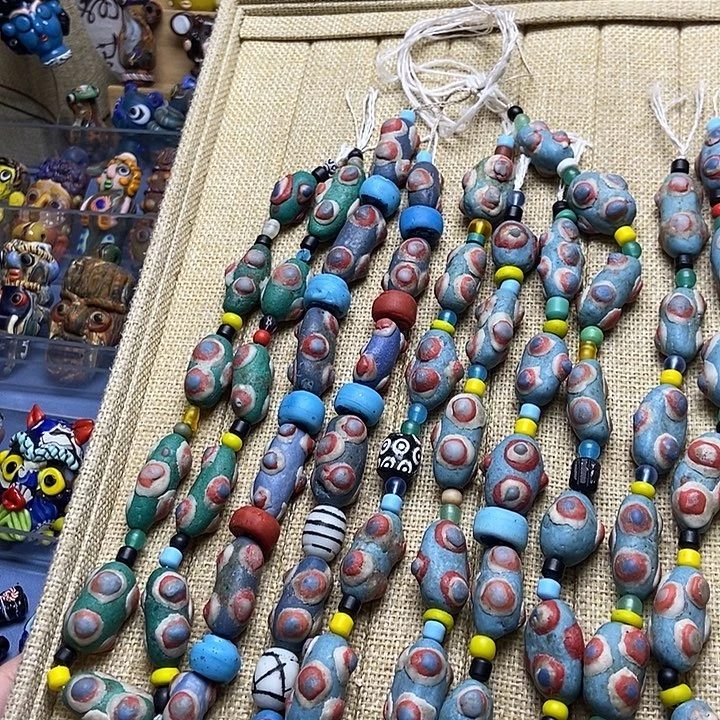 琉璃颈饰老蜻蜓眼链子018