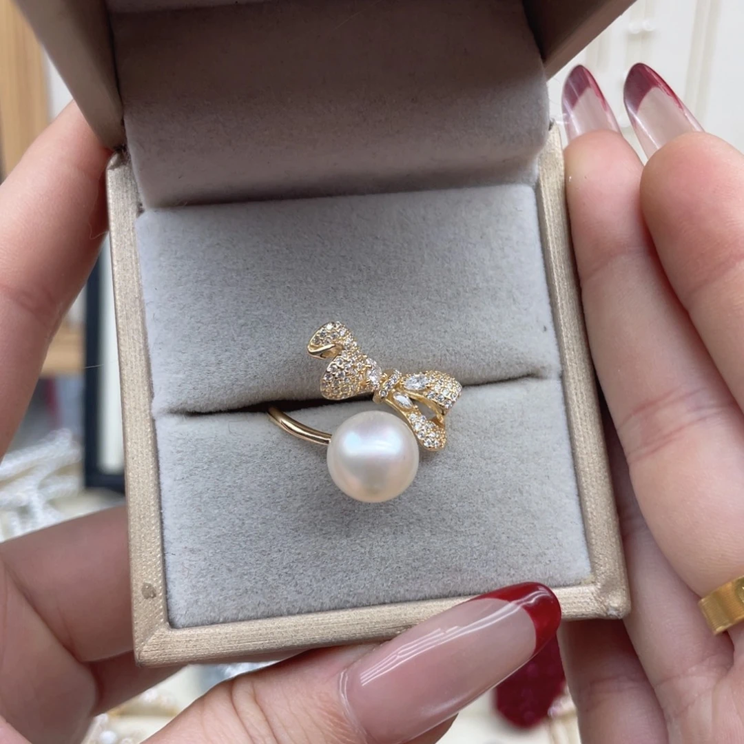 戒指银S925镶嵌海水珍珠A58