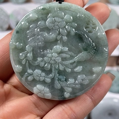 翡翠颈饰未镶嵌鸟语花香喜上眉梢福利