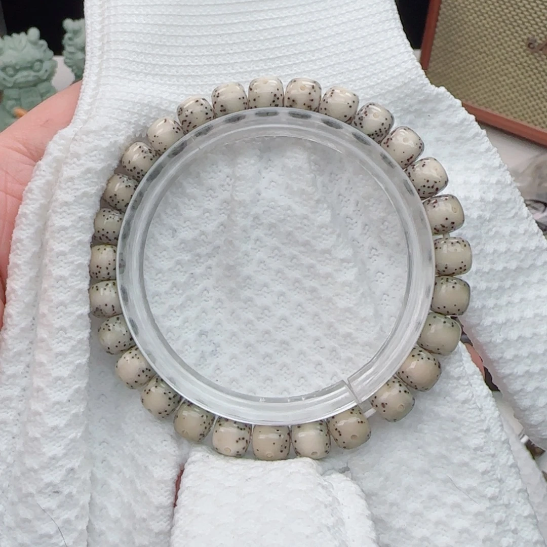 星月菩提手串大留白骨瓷白8*7