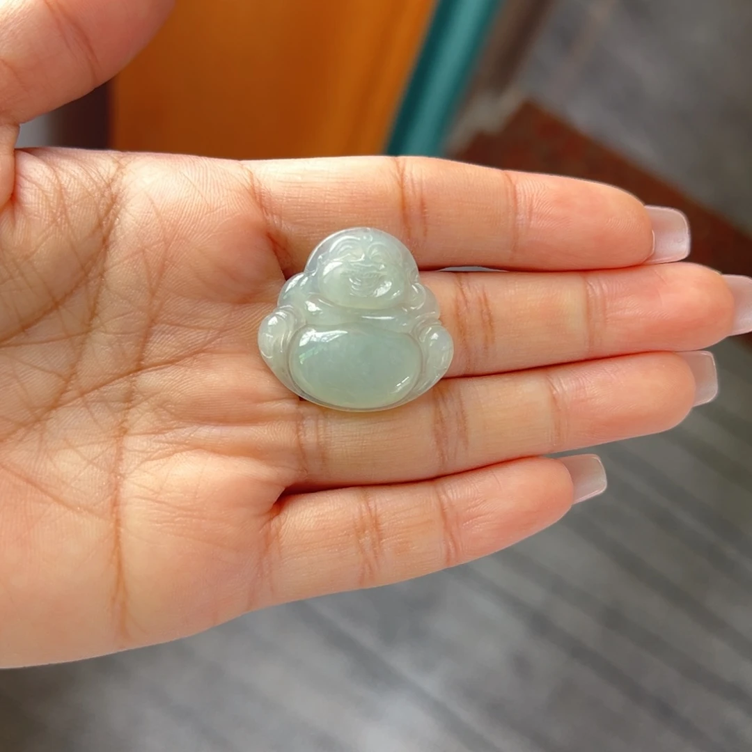 翡翠未镶嵌颈饰冰晴底佛公