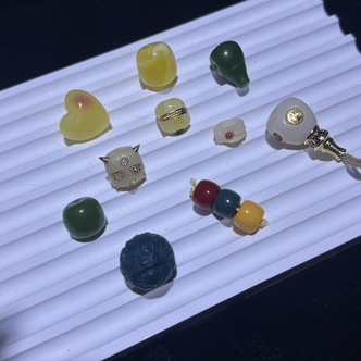 【毛韵雅集】多彩色系精工腰珠顶珠文玩配饰琉璃 同材质多款式可