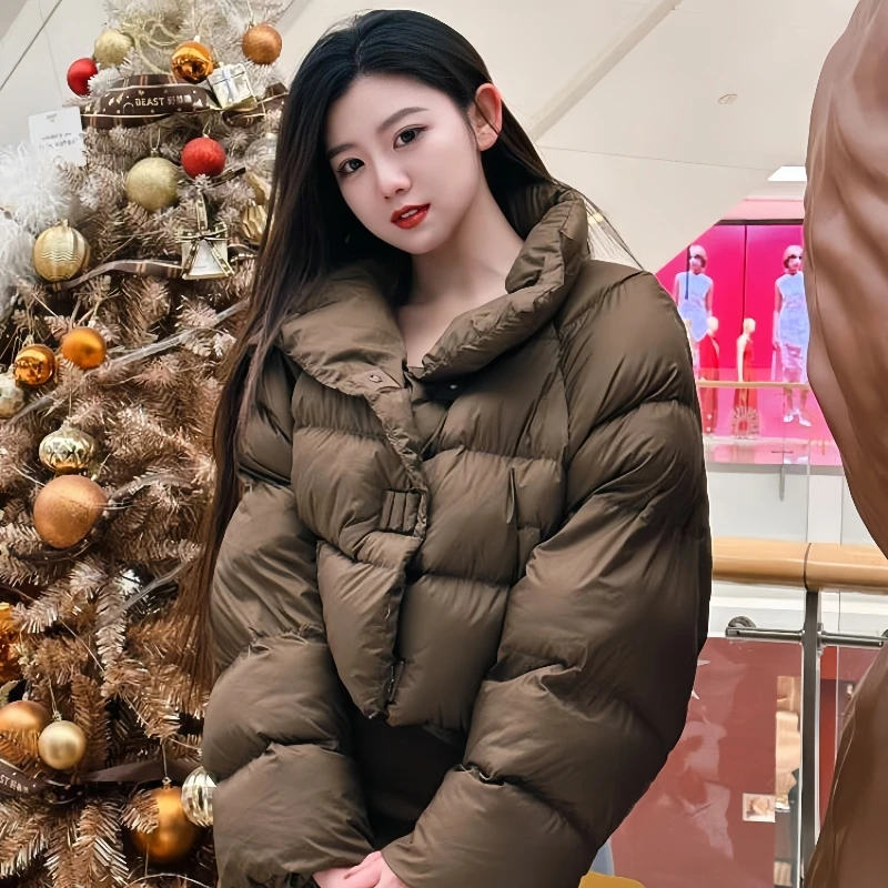 2025年新款女冬短款棉服宽松加厚棉袄美式复古小个子休闲棉衣外套