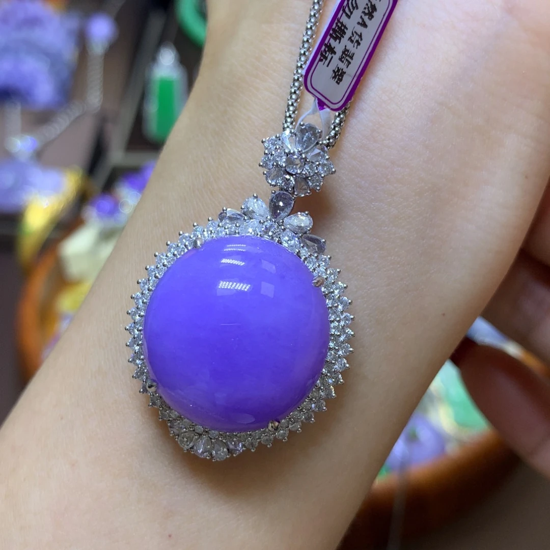 【闪购商品】翡翠颈饰18K金镶嵌兔**5翡翠