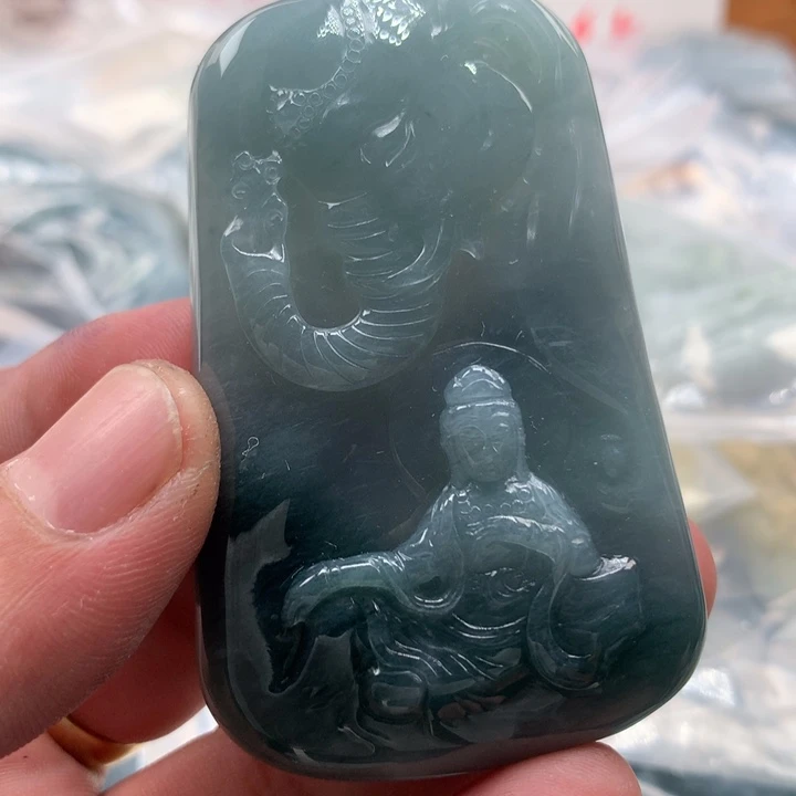 瞌***7翡翠未镶嵌颈饰保真天然a货翡翠