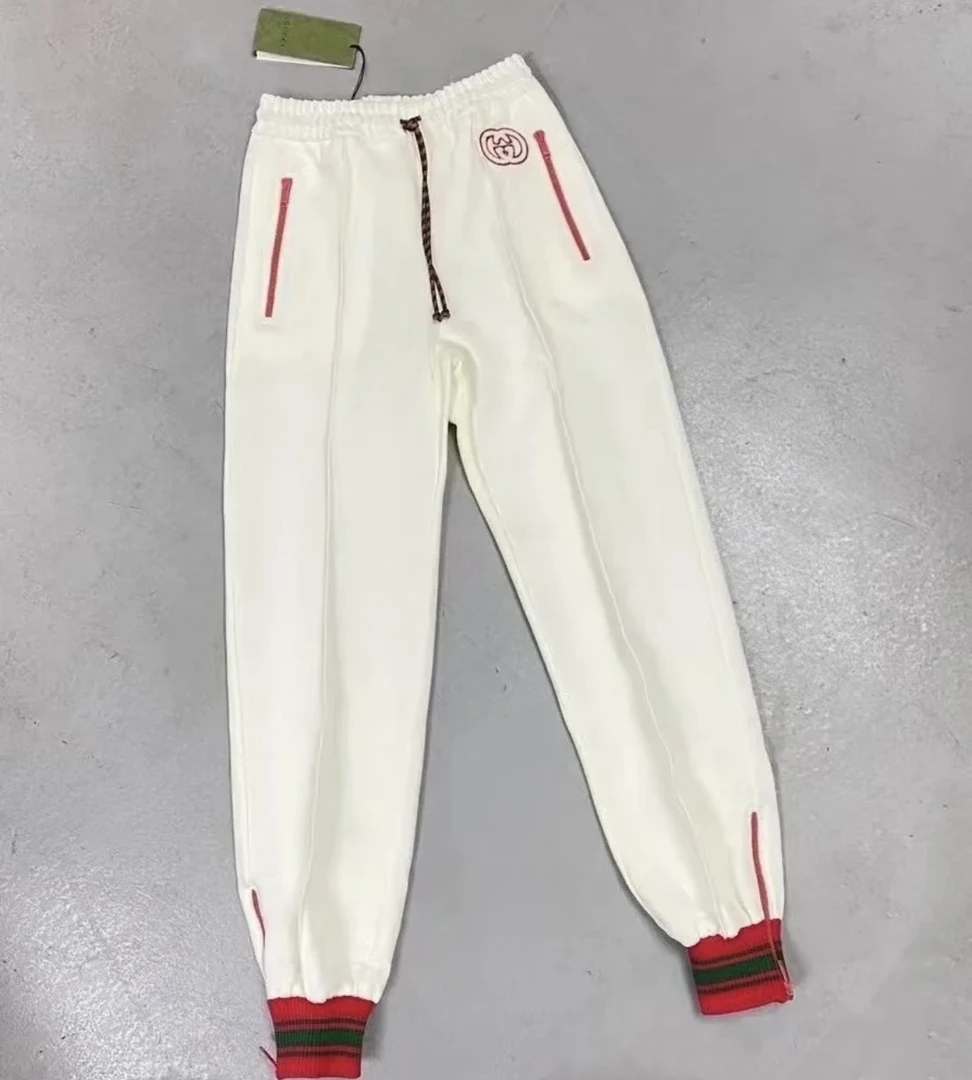 未使用 GUCCI/古驰 古驰Gucci 拼色系带运动裤奶油白色