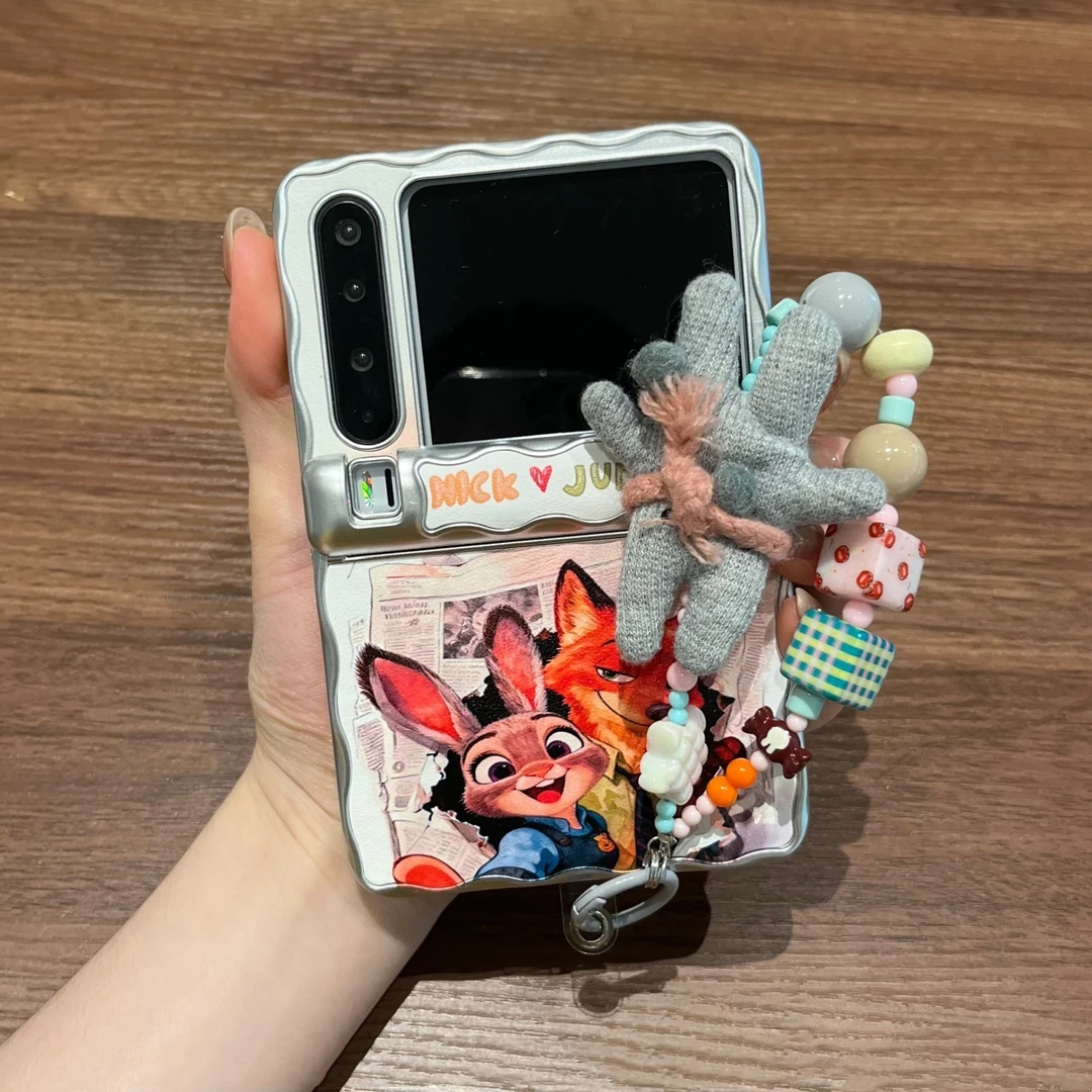 适用华为puraX手机壳可爱朱迪尼克卡通元素保护壳波浪手链中轴壳