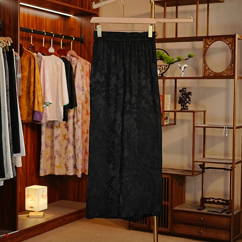 《清烟凌-直筒裤》新中式高腰宽松直筒裤女款长裤