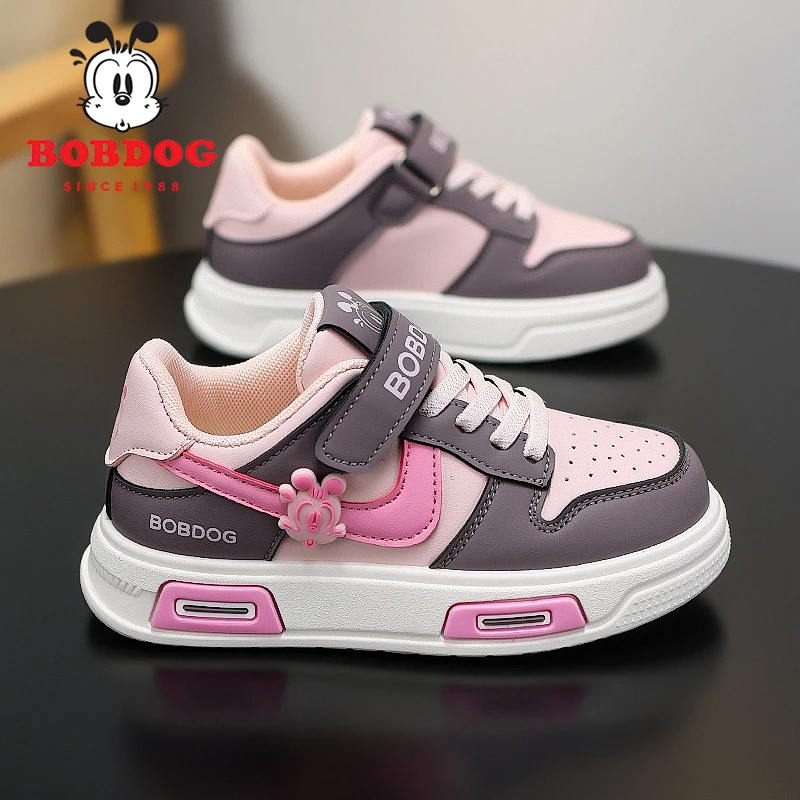 巴布豆儿童鞋女童皮面国风板鞋aj鞋子运动休闲风女童鞋2025秋冬款