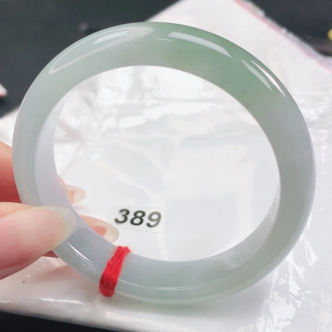 翡翠未镶嵌手镯翡翠54.4冰润飘绿正圈