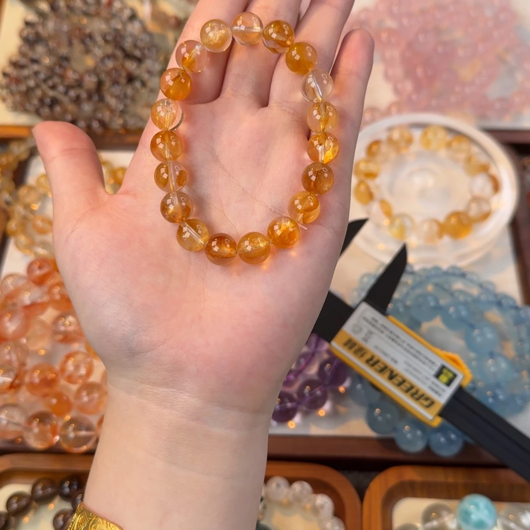 手串未镶嵌水晶黄胶花