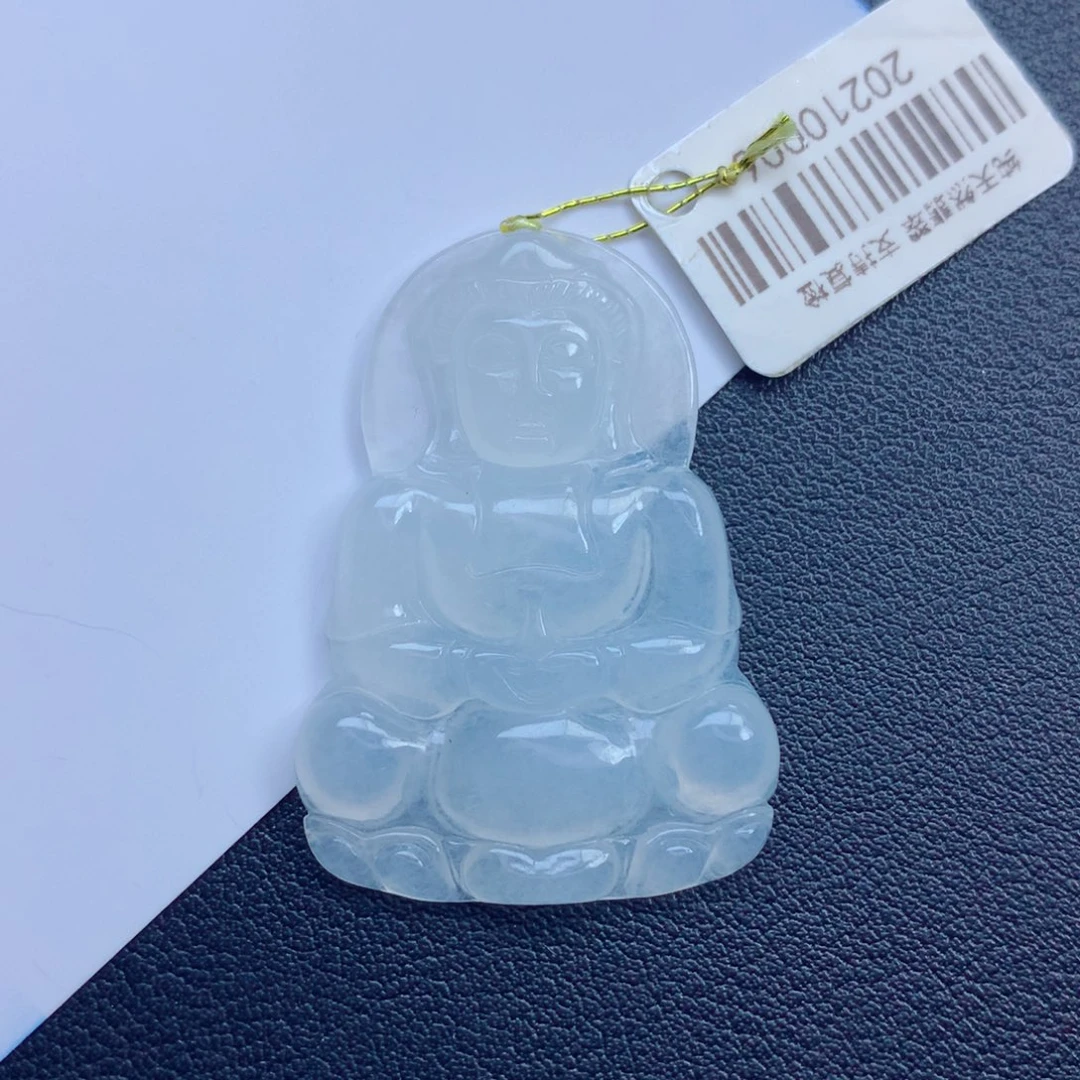 翡翠颈饰未镶嵌白冰观音