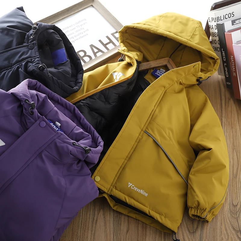 男童棉服外套冬装2024新款儿童户外穿连帽棉衣加厚保暖防风棉袄潮