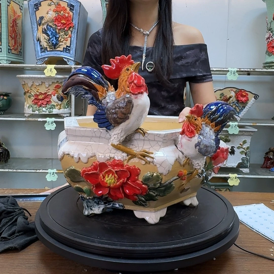****️无花朵石湾盆350陶泥花盆