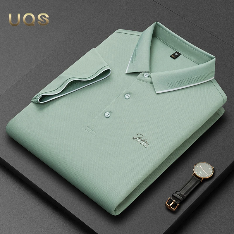 轻奢男装夏季新款POLO衫网眼短袖商务休闲纯色简约大气百搭高端款