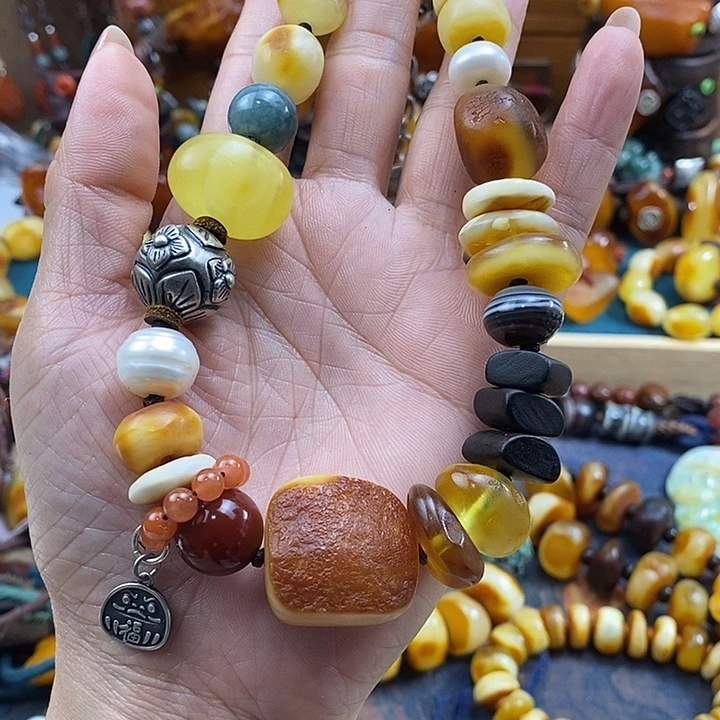 蜜蜡未镶嵌项链项链