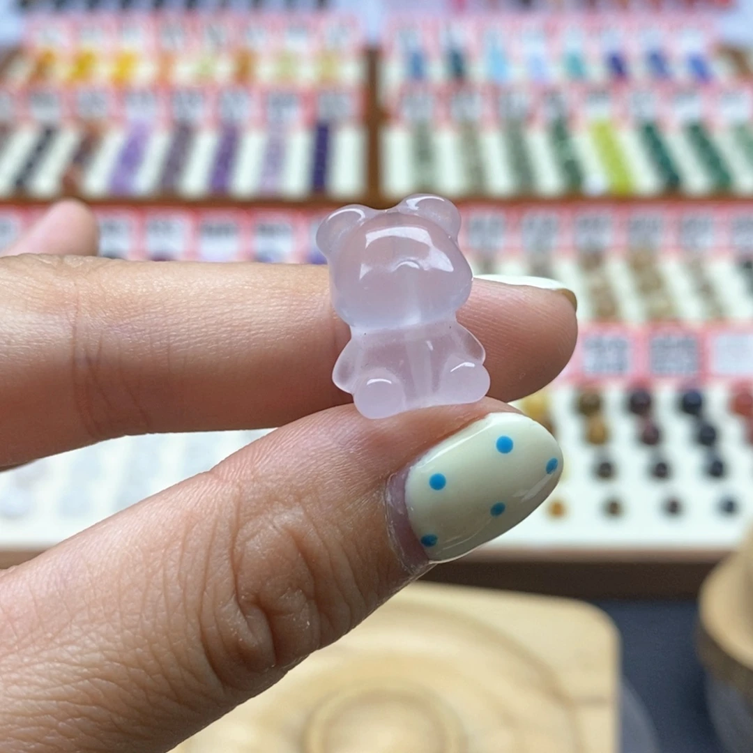 水晶手串未镶嵌粉水小熊