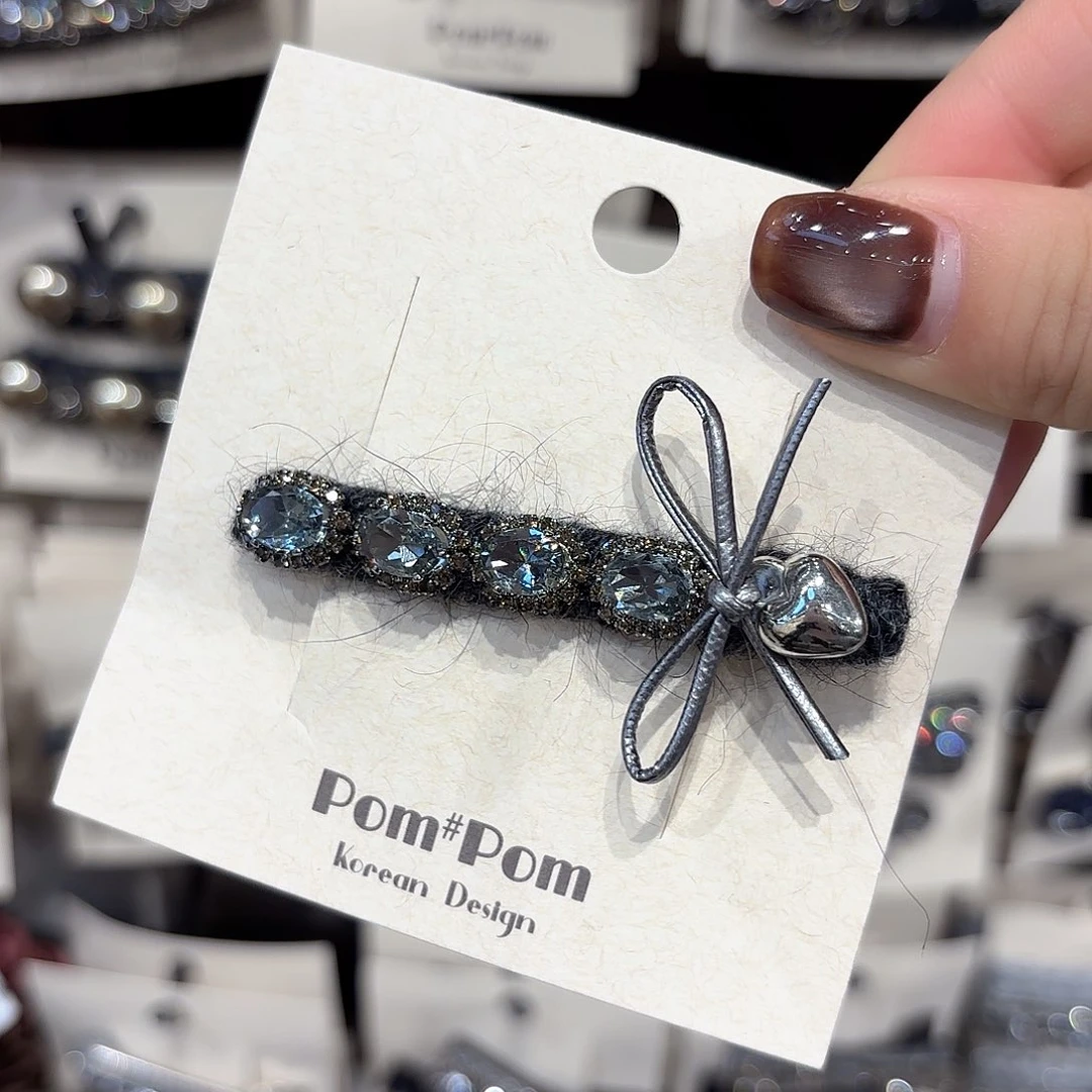 布艺铁合金银色蝴蝶结压夹一个