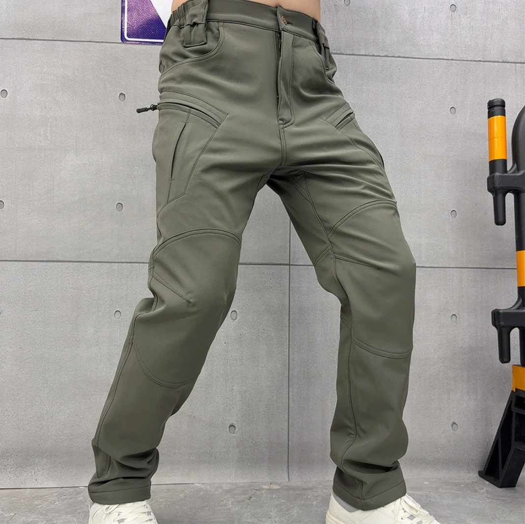 冬季机能登山裤弹力户外工装裤军迷耐磨直筒作训裤-战影特厚加绒