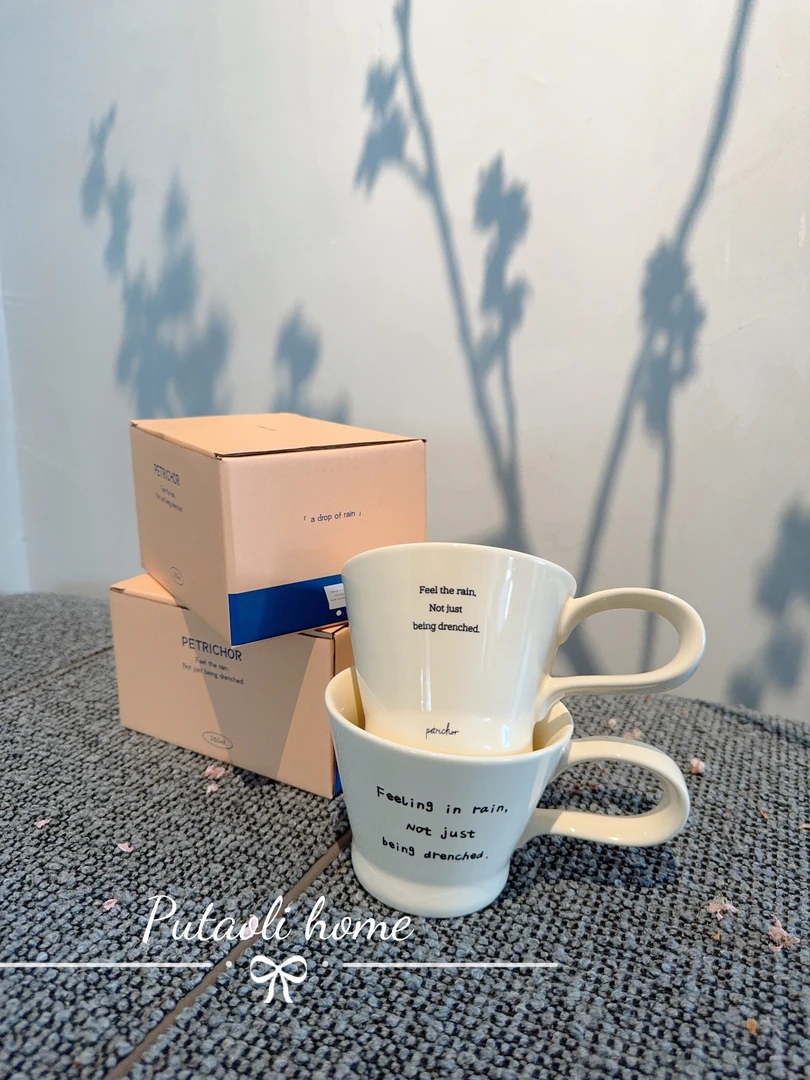 ins风字母高颜值陶瓷马克杯家用办公室喝水杯子带盖咖啡杯伴手礼