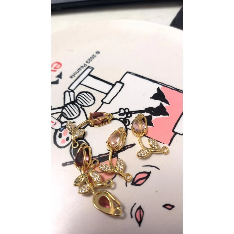 【海家】玫瑰花合金吊坠成品创意时尚手工diy饰品配饰