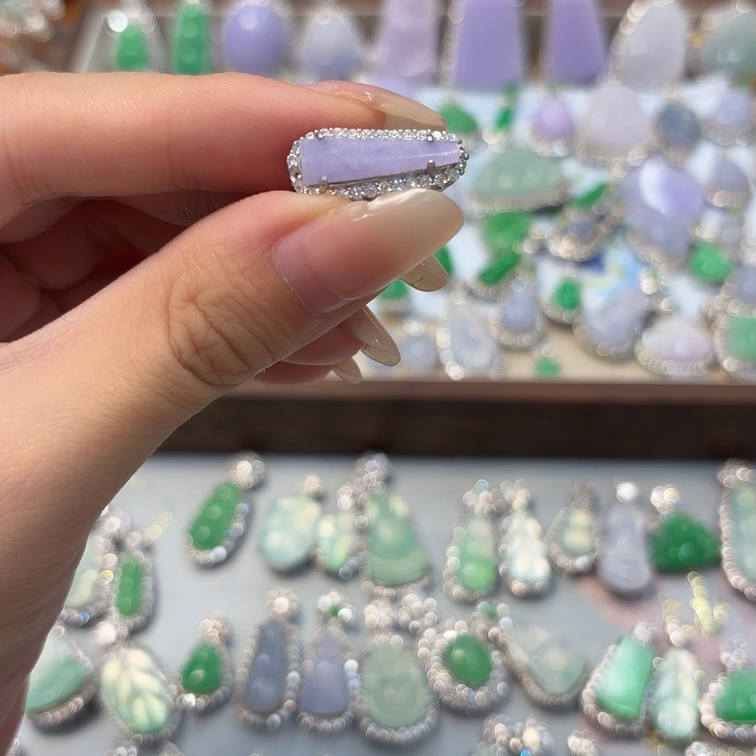 翡翠银S925镶嵌吊坠(不含链)