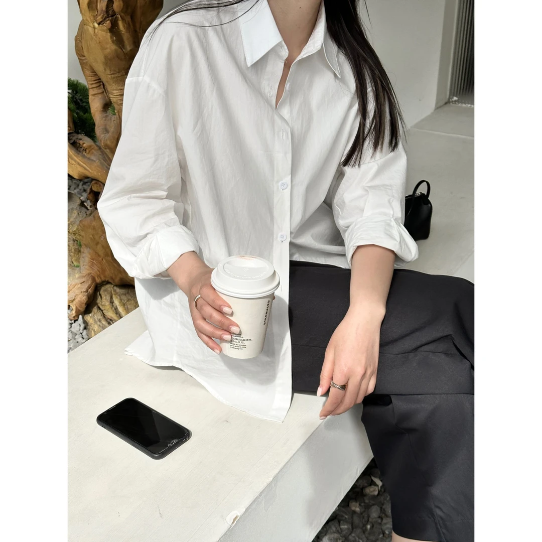 【胡洛一】气质轻奢简约衬衫长袖时尚时尚宽松--H103