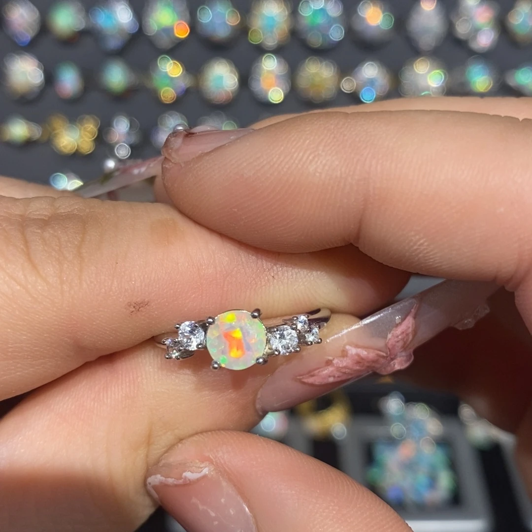 欧泊银S925镶嵌福利戒指