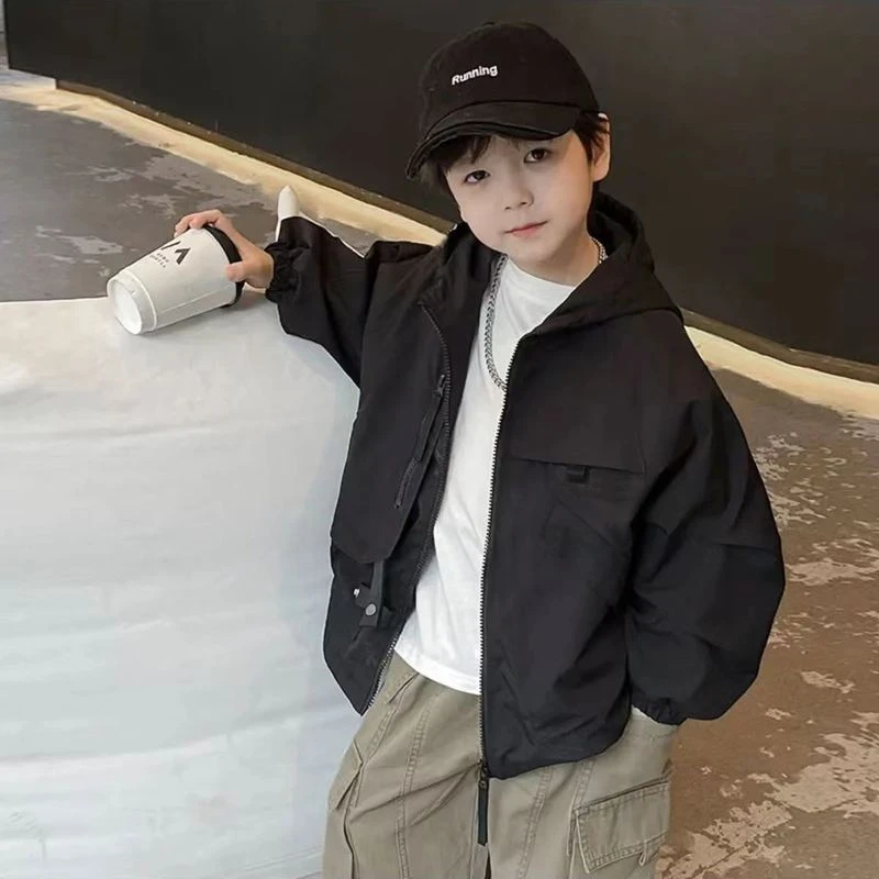 男童春秋款外套2025新款春季时髦中大儿童帅气男孩春装网红休闲潮