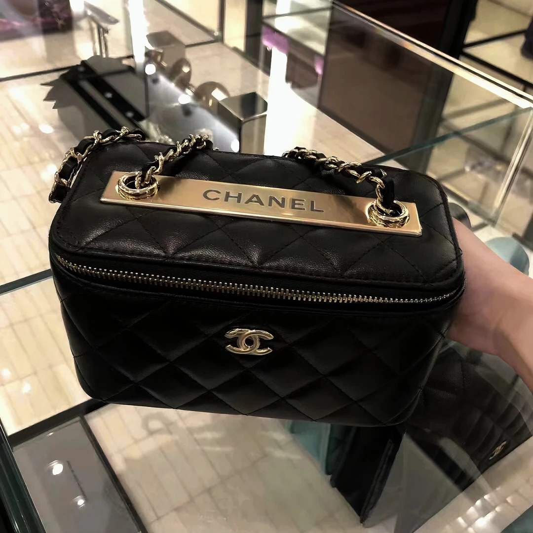 99新 Chanel/香奈儿 4533|香奈儿trendycc黑金化妆盒斜挎包|香奈