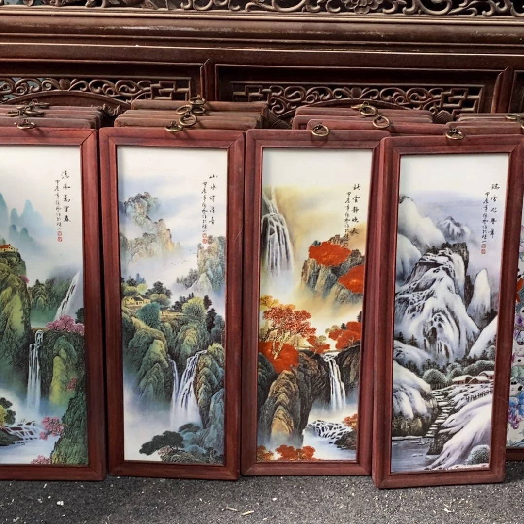 瓷片53*21*4景德镇瓷板画柴窑烧制