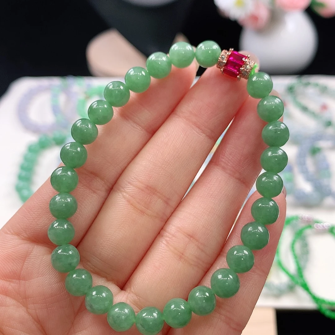 翡翠未镶嵌手链6.6mm