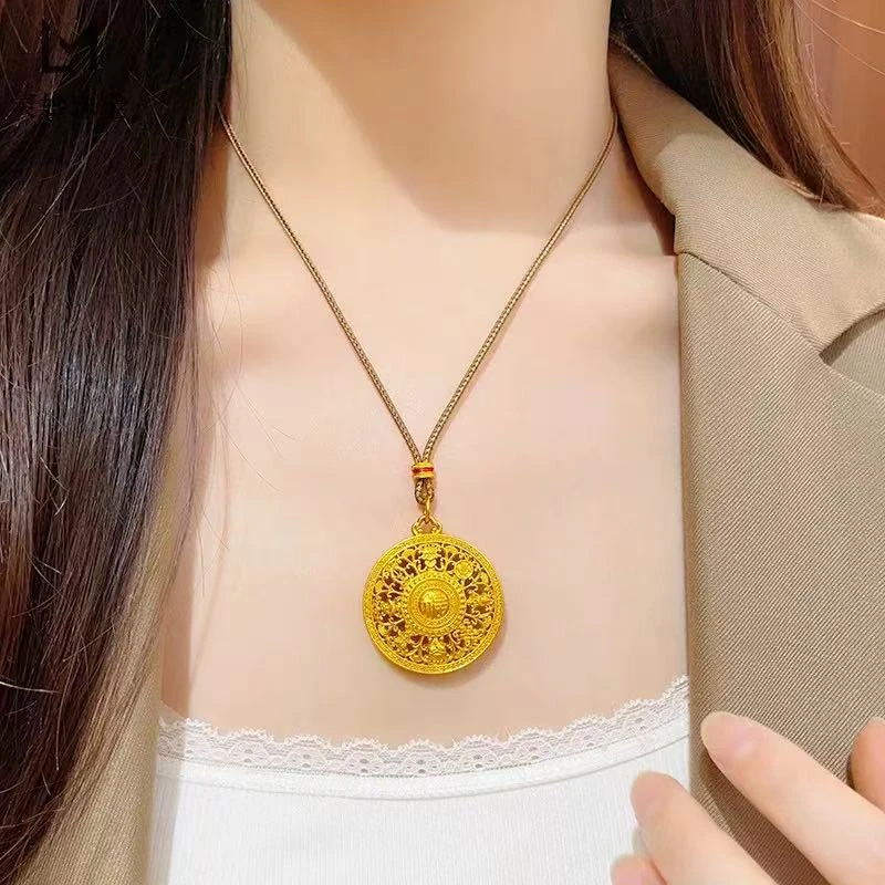 KZ 八宝罗盘吊坠女新款福字编绳项链