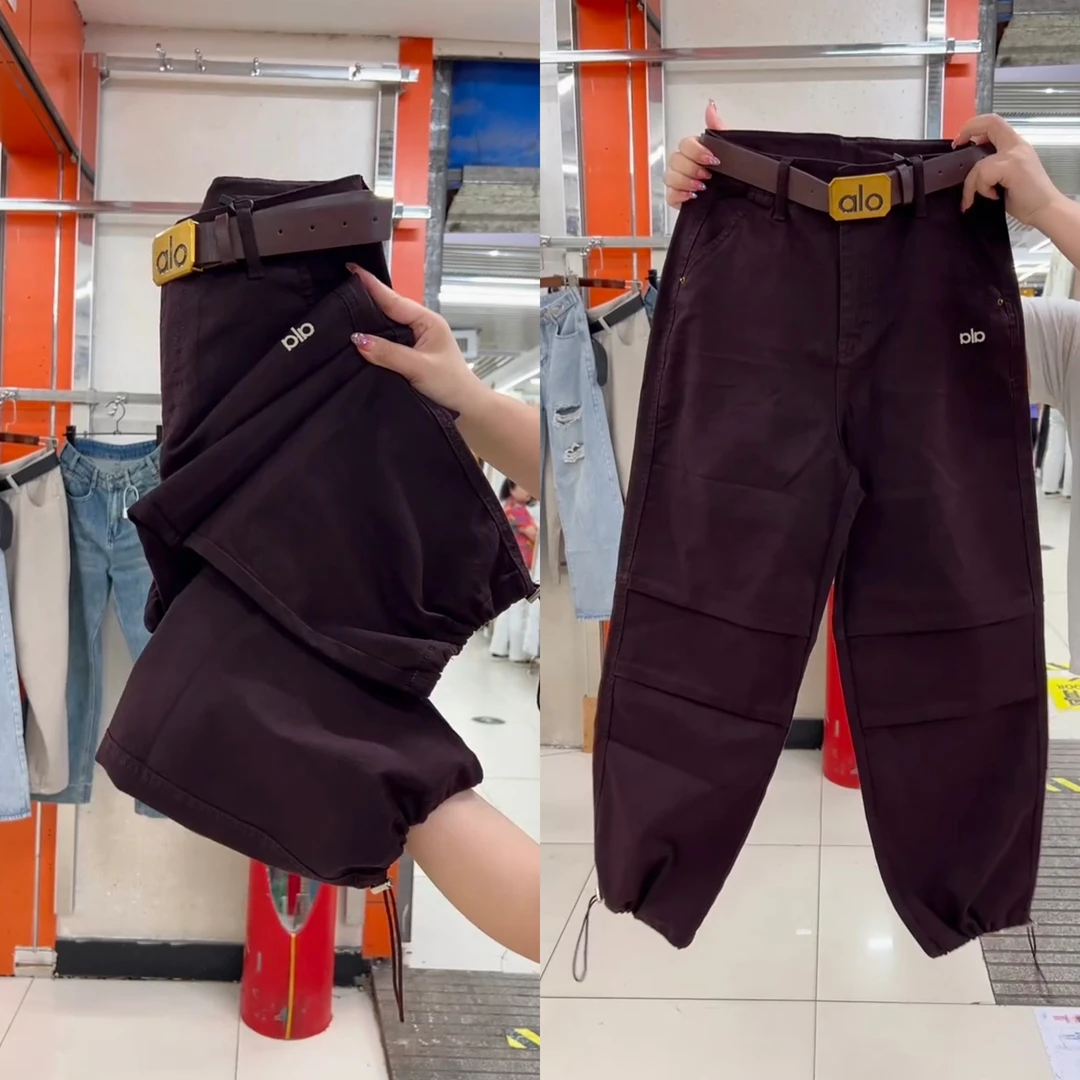 2025秋季新款哈伦裤工装裤丹宁风休闲裤时尚百搭宽松日奢风韩版女