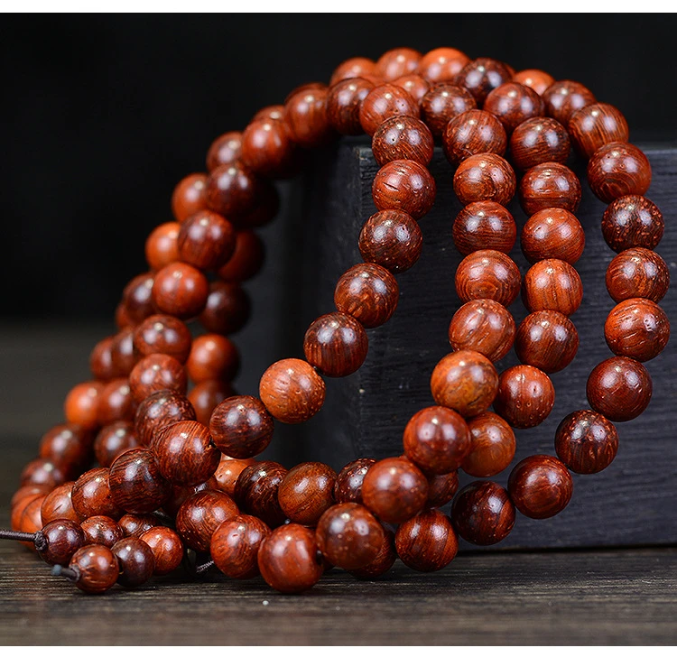 非金属木质手链 红色108颗木质手链串手工庙庙直发